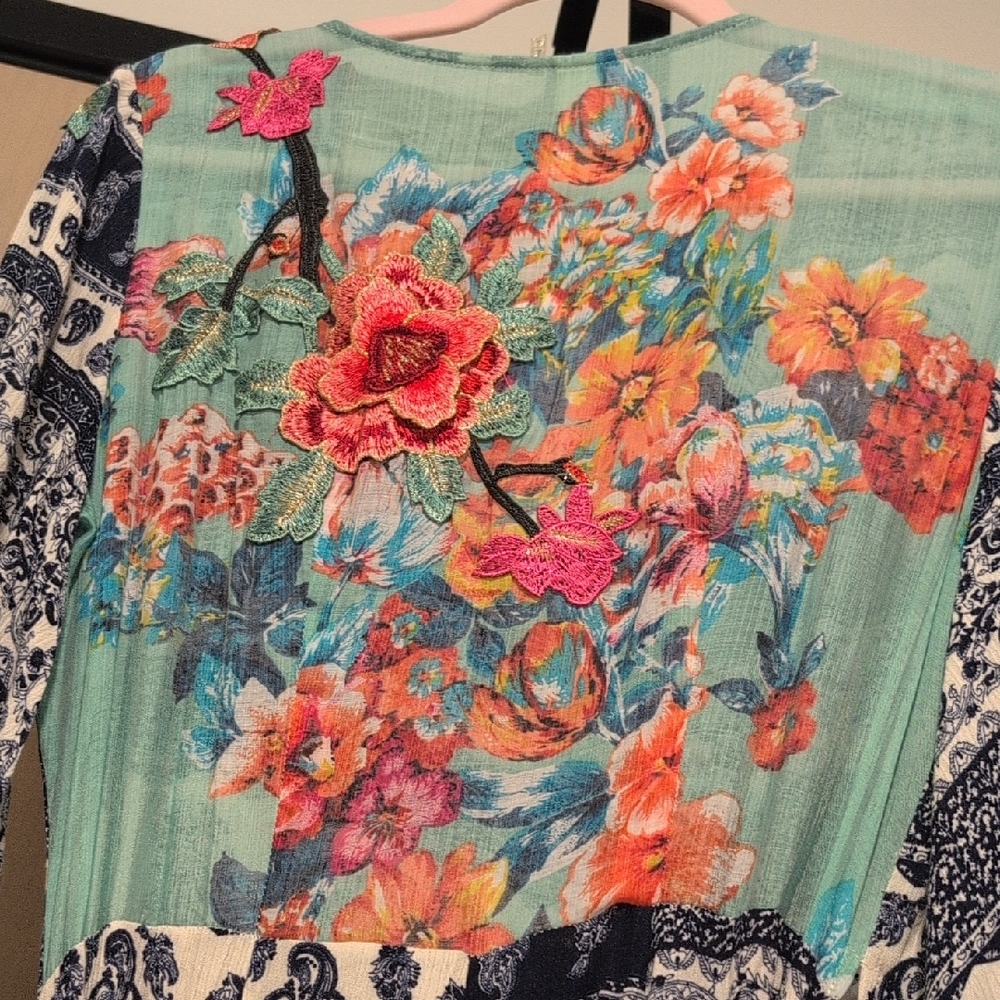 Aratta Silent Journey Embroidered Floral Anthropologie Maxi Dress Size Small - Picture 7 of 10